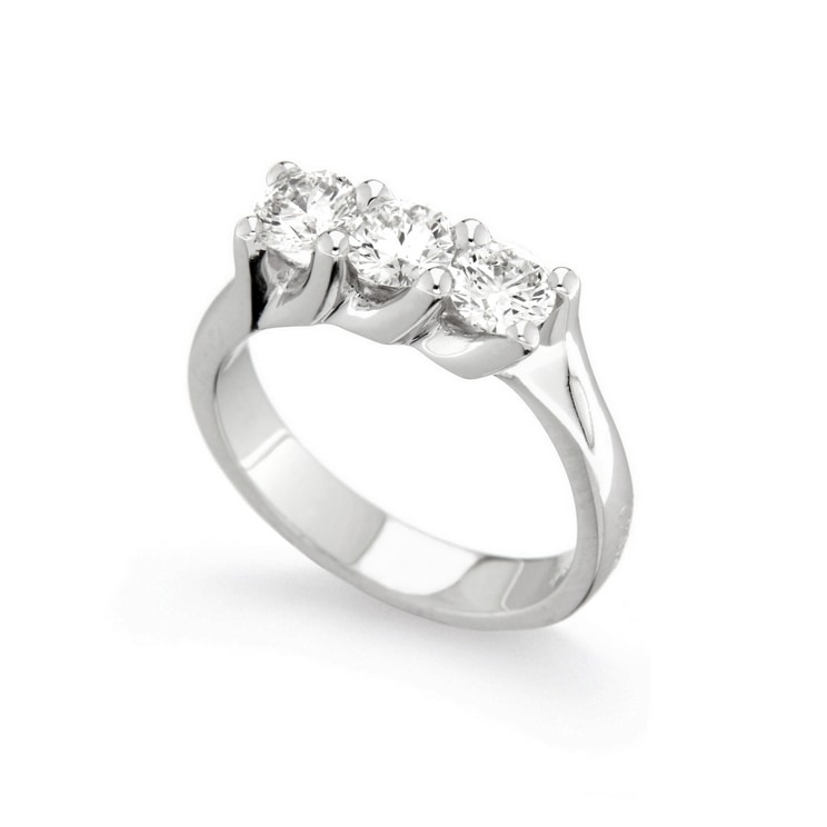 Anello trilogy con diamanti