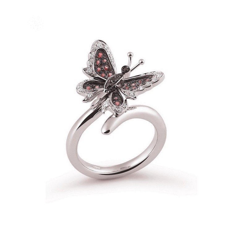 Anello Farfalla con rubini e diamanti
