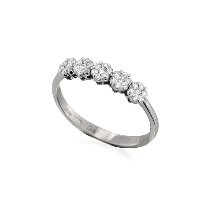 Fedina cinque fiori di diamanti