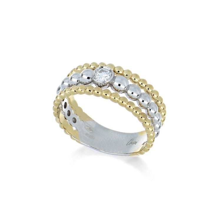Anello Solitario con sfera e diamante
