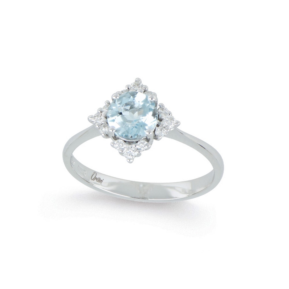 Anello Fiore di acquamarina