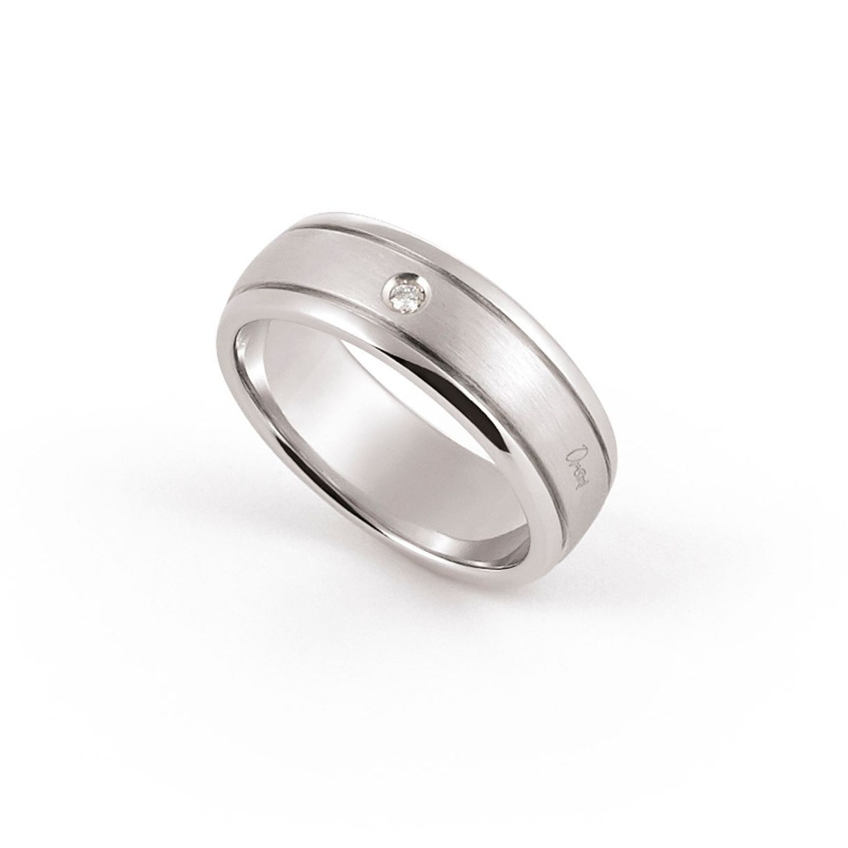 Anello fascia con diamante