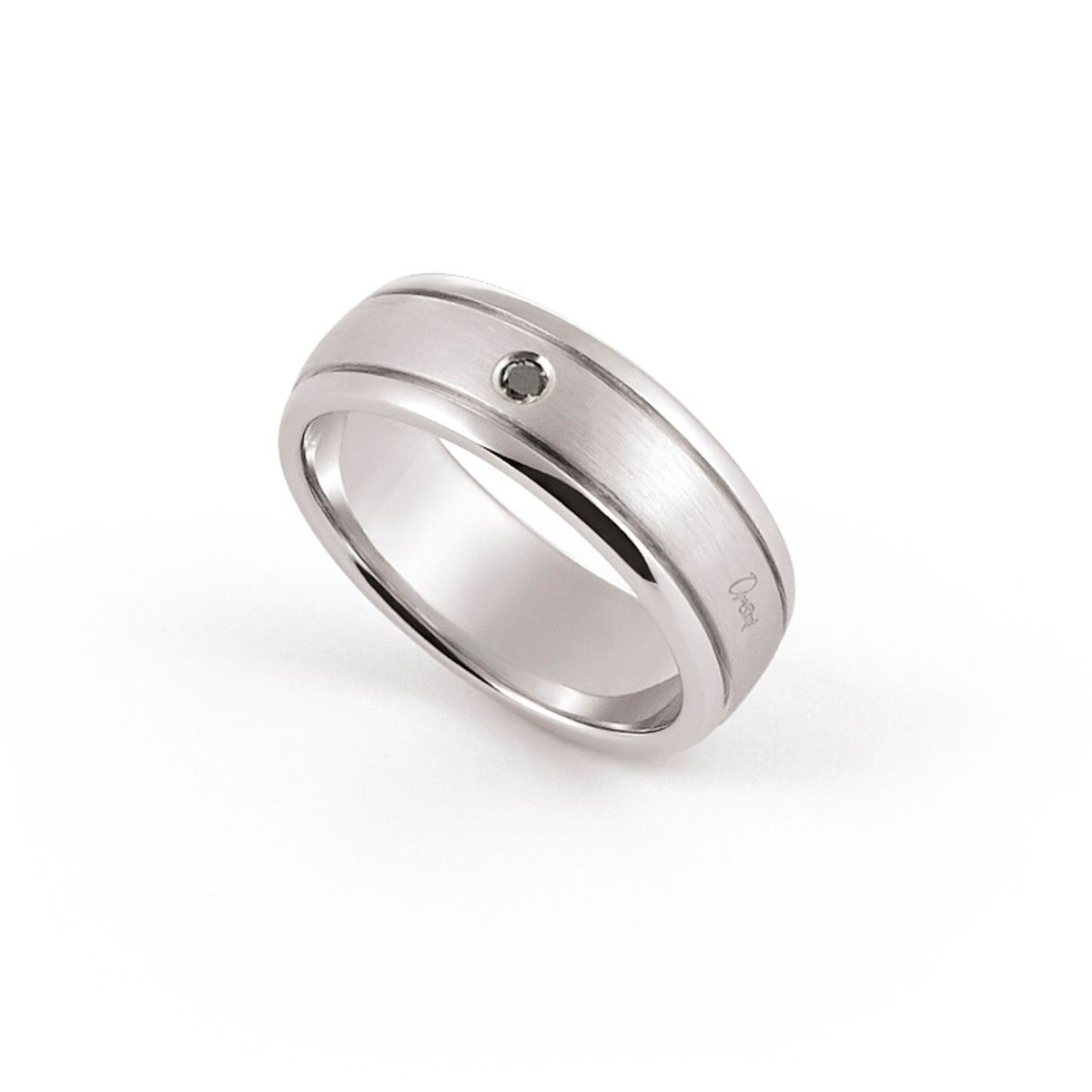 Anello fascia con diamante