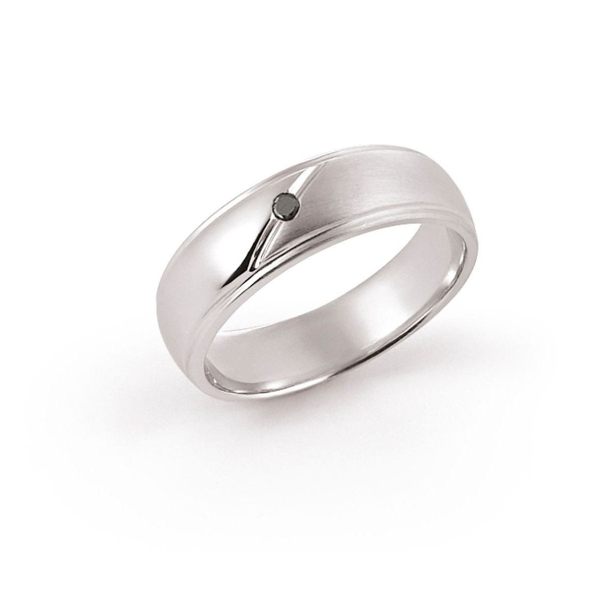 Anello con diamante e dettaglio diagonale