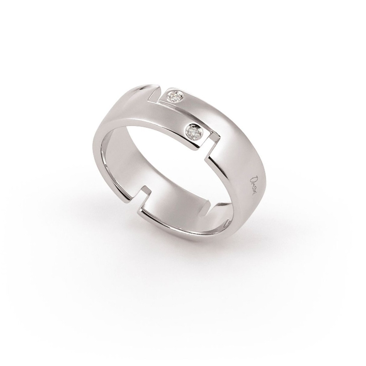 Anello geometrico con diamanti
