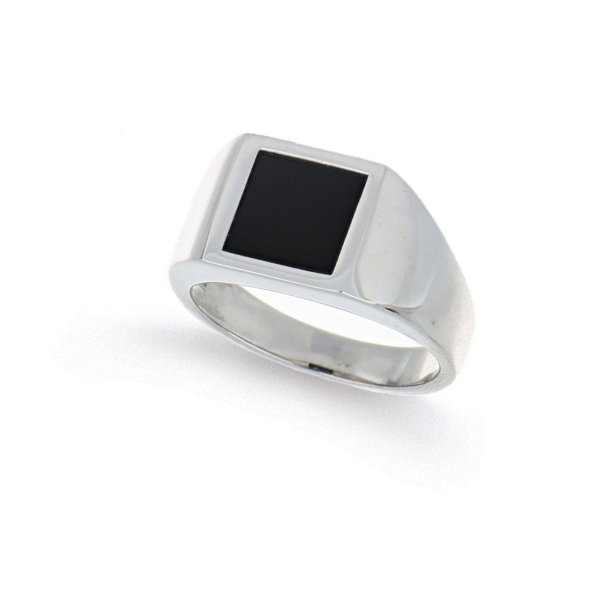 Anello chevalier quadrato con onice