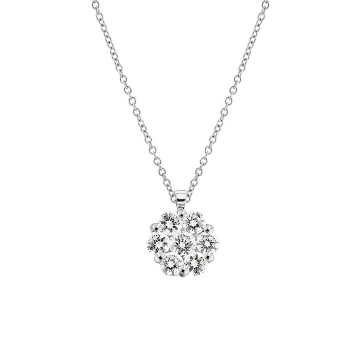 Girocollo con fiore di diamanti