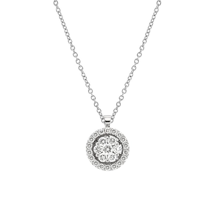 Girocollo con fiore di diamanti e contorno