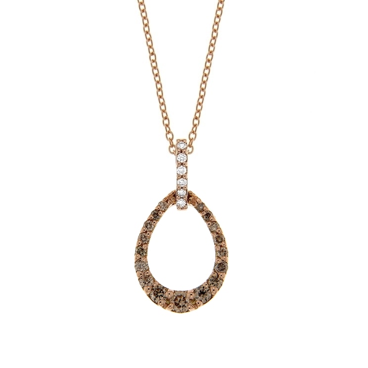 Girocollo a goccia con diamanti brown
