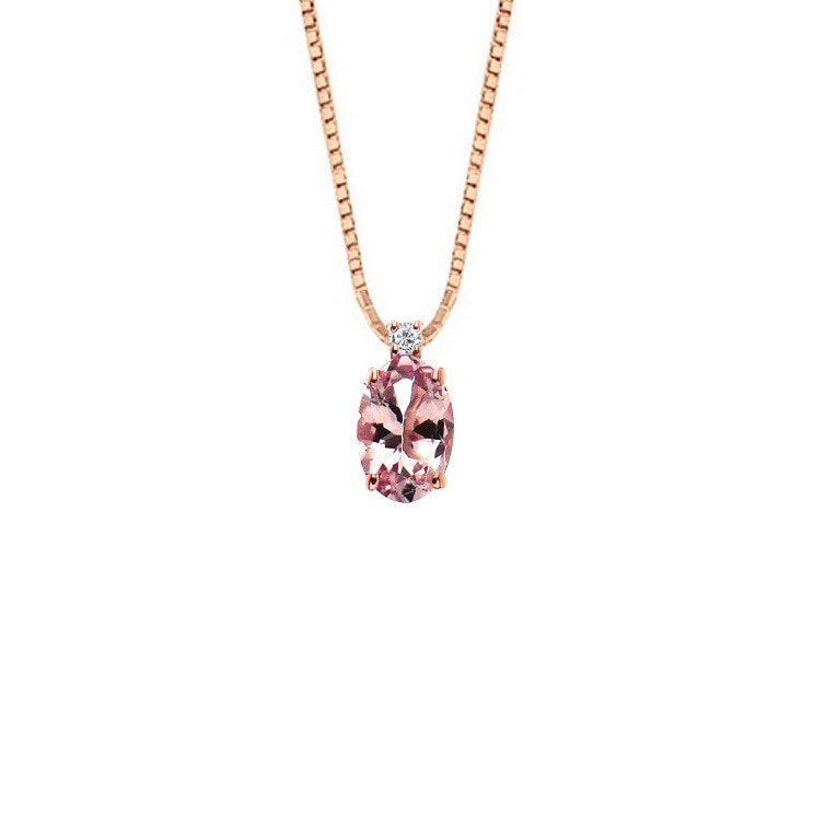 Girocollo con morganite ovale e diamante