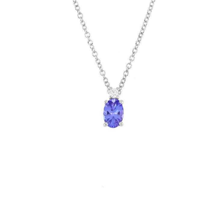 Girocollo con tanzanite ovale e diamanti