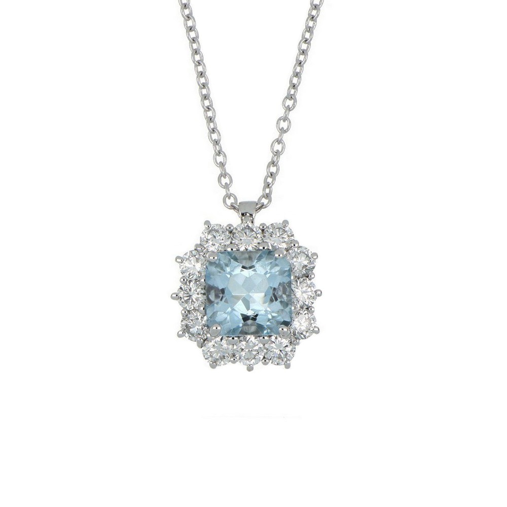 Girocollo con acquamarina Princess e diamanti
