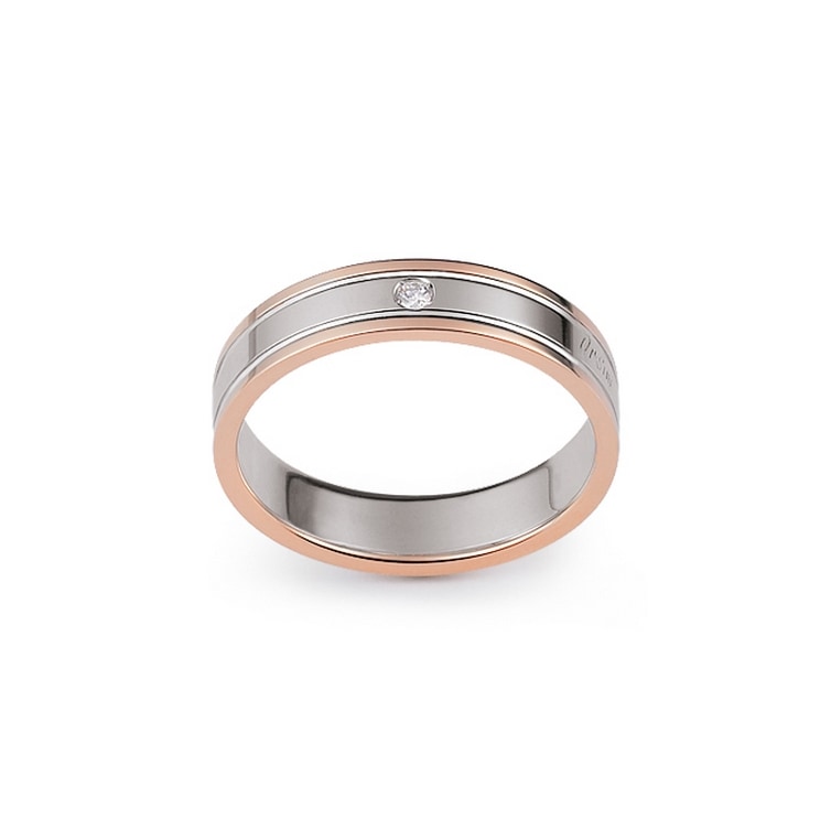 Fede bicolore piatta con bordi rosa