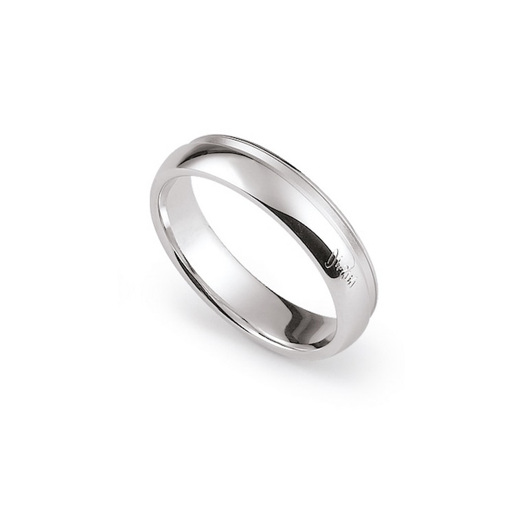 Fede in oro bianco con bordo rientrante — Senza diamante