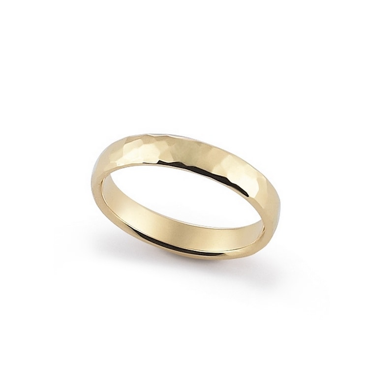 Fede sfaccettata in oro giallo — Senza diamante