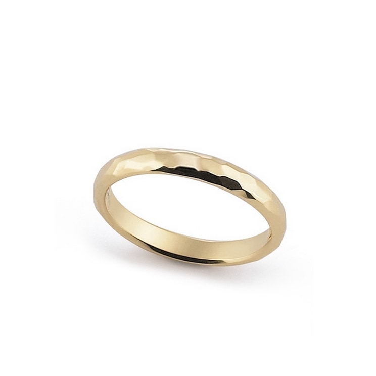 Fede tipo francesina sfaccettata in oro giallo — Senza diamante