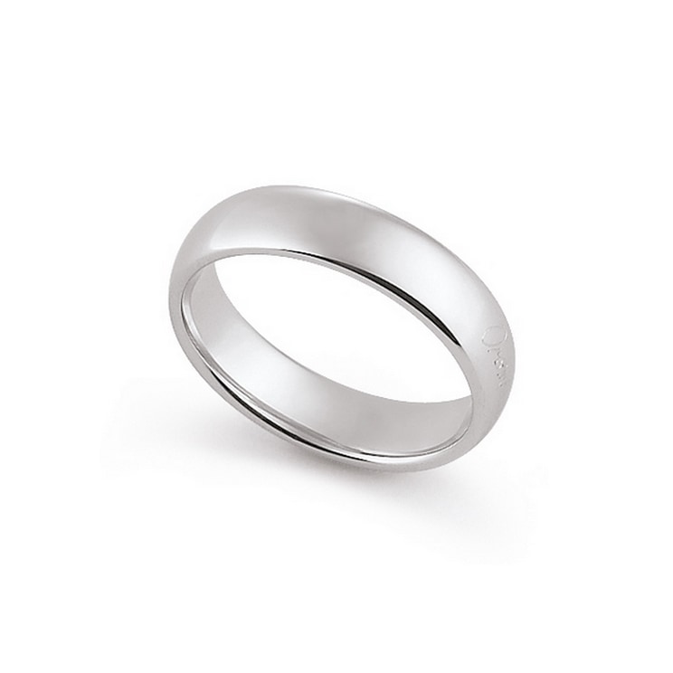 Fede tipo mantovana in oro bianco — Senza diamante