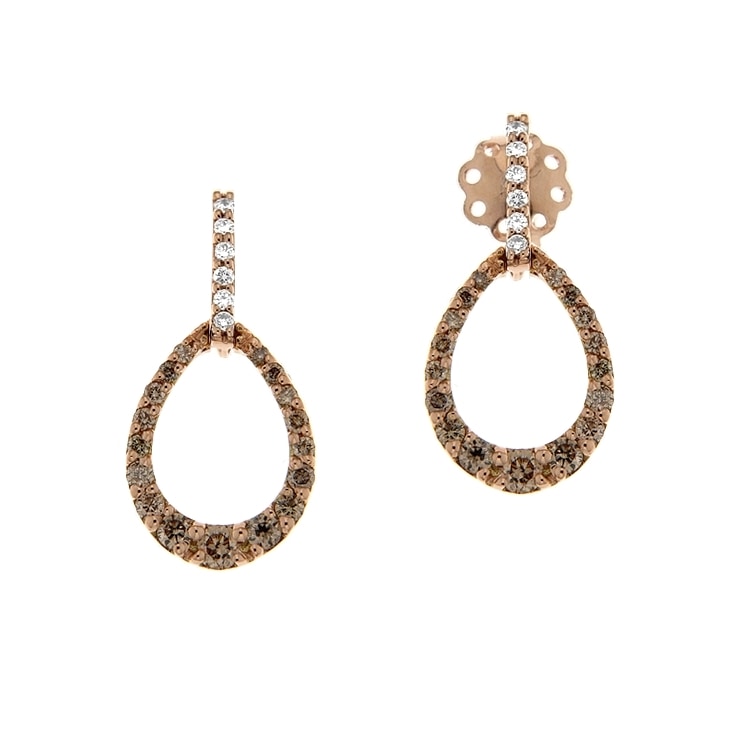 Orecchini pendenti a goccia con diamanti brown