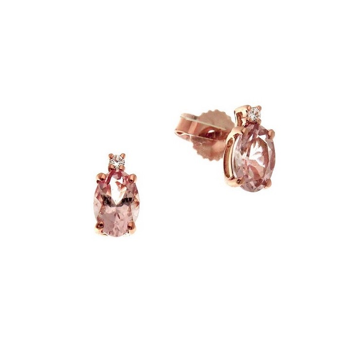 Orecchini con morganite ovale e diamante