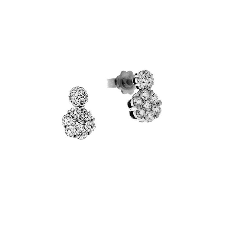 Orecchini con fiori di diamanti