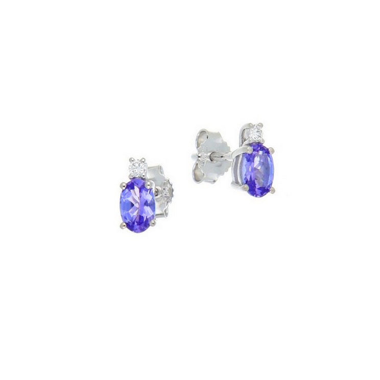 Orecchini con tanzanite ovale e diamanti